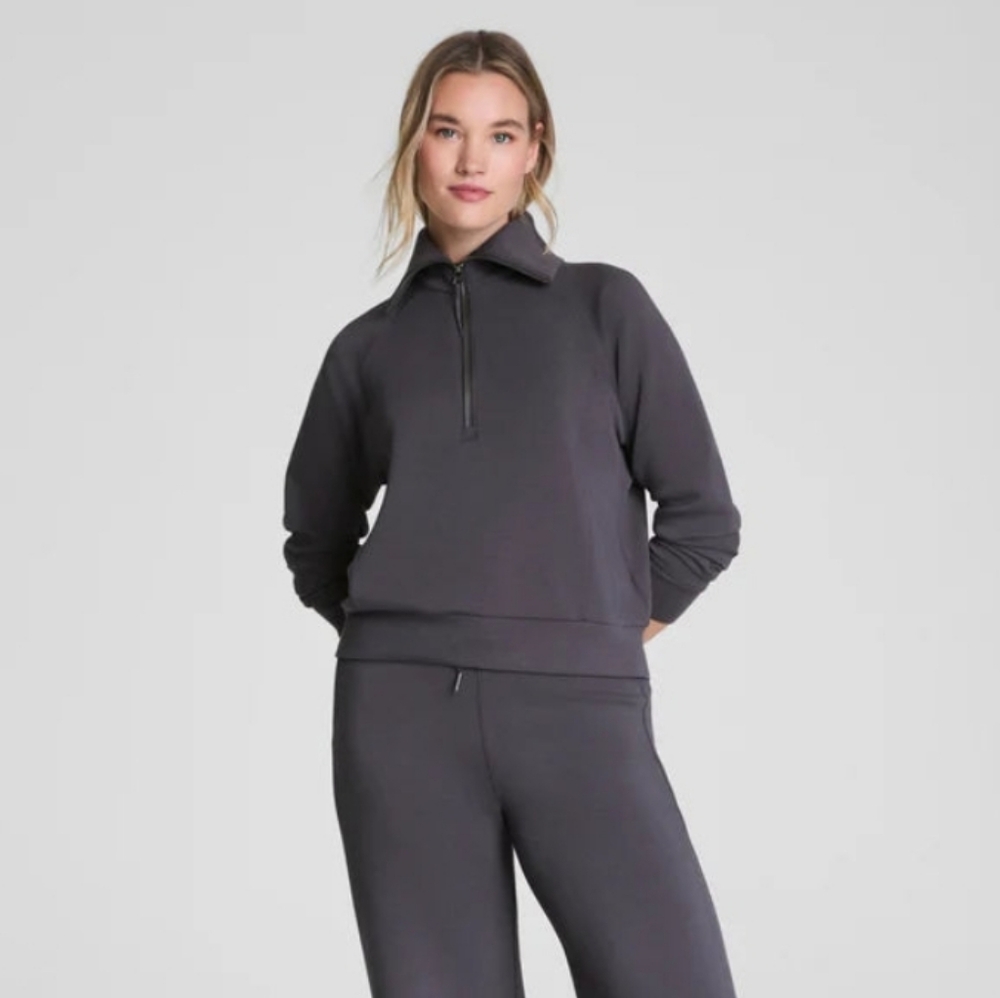 Spanx Air Essentials Half Zip Pullover In Storm S… - image 4